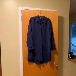 Chico’s Black Label Navy Tunic Blouse